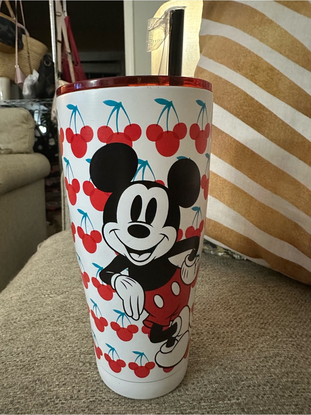 Disney Mickey Mouse Cherry Tumbler + Pair of Hand-Painted Cherry Bowls GIFT SET - Picture 15 of 15